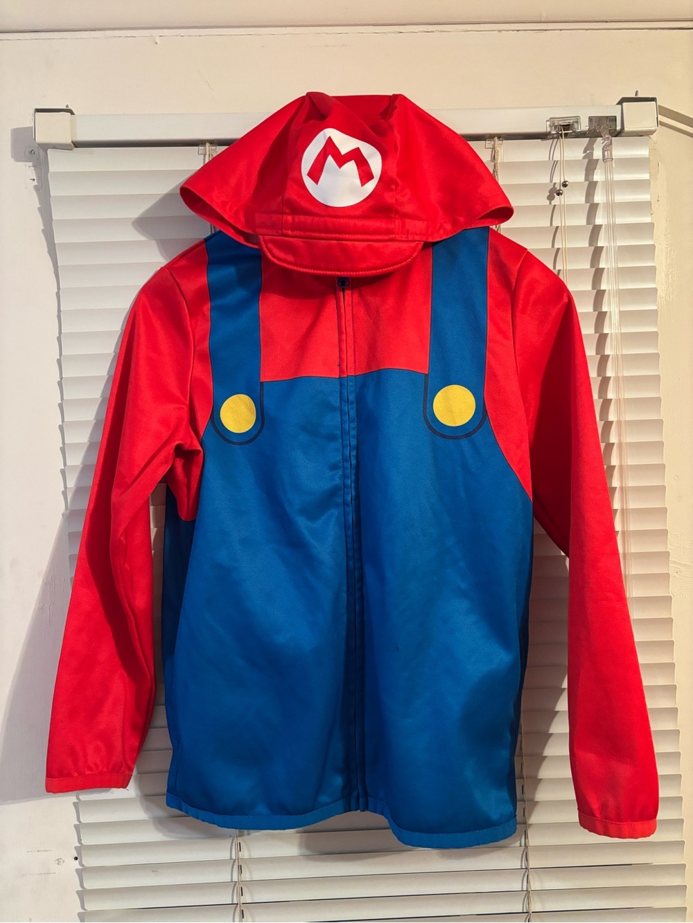 Jumping Beans Super Mario Hooded Zip Jacket Kids Size 8 Full Zip Costume Hoodie